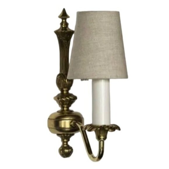 Linen Lampshade Beige Fabric Barrel Empire Shade 5.5" Chandelier Welcome Light - Picture 3 of 10